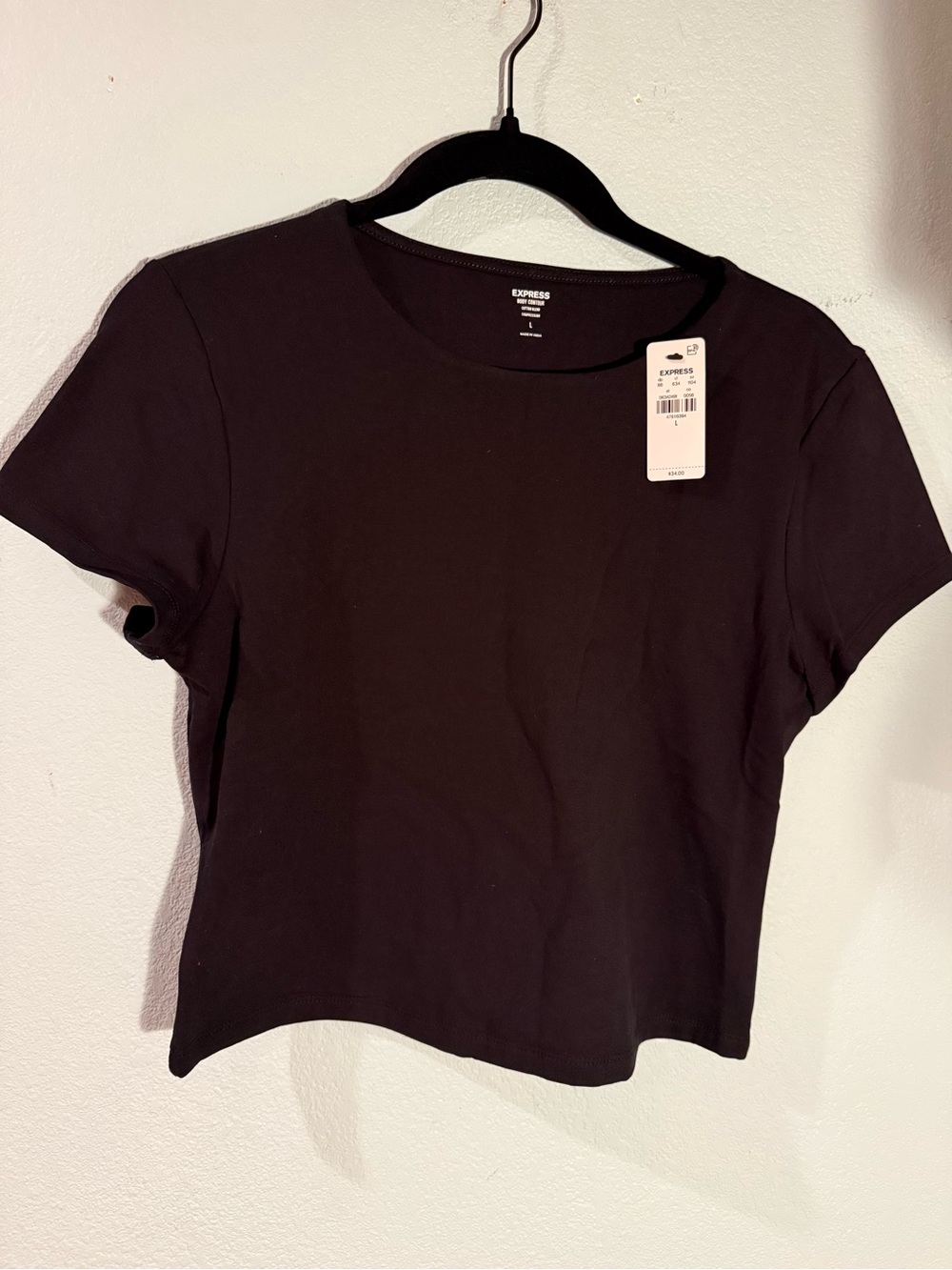 NWT Express Women’s Black Crewneck Short Sleeve Top